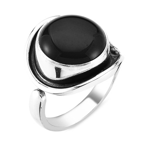 Inel argint 925 reglabil cu piatra onix cabochon ITU0057 [2]